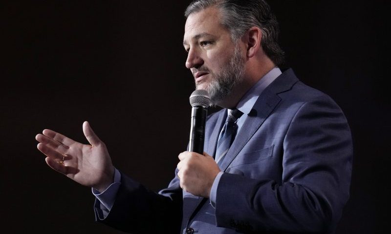 FILE - Sen. Ted Cruz, R-Texas, speaks at an annual leadership meeting of the Republican Jewish Coalition, Nov. 19, 2022, in Las Vegas. A number of high-profile Republican senators will also be up for reelection in 2024, including Ted Cruz of Texas, Josh Hawley of Missouri and Rick Scott of Florida. (AP Photo/John Locher, File)