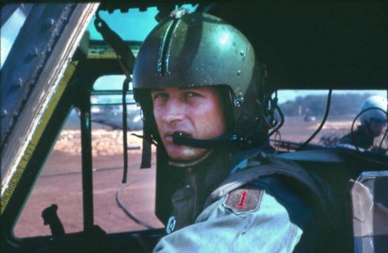 1st Lt. Larry L. Taylor in his UH-1 “Huey” helicopter. Taylor served in Vietnam from 1967 to 1968 with D Troop (Air), 1st Squadron, 4th Cavalry, 1st Infantry Division. He flew over 2,000 combat missions in UH-1 and Cobra helicopters. (Photo courtesy of Lewis D. Ray.)