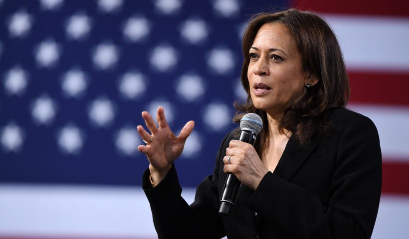 Democratic presidential candidate (and future US Vice President) US Senator Kamala Harris (D-CA) speaks at the National Forum on Wages and Working People: Creating an Economy That Works for All at Enclave, Las Vegas, Nevada, April 27, 2019. Six of the 2020 Democratic presidential candidates attended the forum, held by the Service Employees International Union and the Center for American Progress Action Fund, to share their economic policies. (Photo by Ethan Miller/Getty Images)