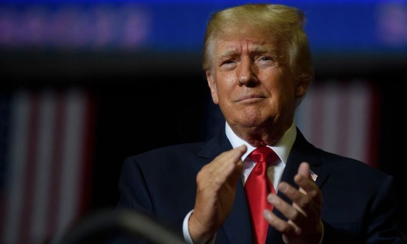 YOUNGSTOWN, OH - SEPTEMBER 17: Former President Donald Trump speaks at a Save America Rally to support Republican candidates running for state and federal offices in the state at the Covelli Centre on September 17, 2022 in Youngstown, Ohio. Republican Senate Candidate JD Vance and Rep. Jim Jordan (R-OH) spoke to supporters along with former President Trump.(Photo by Jeff Swensen/Getty Images)