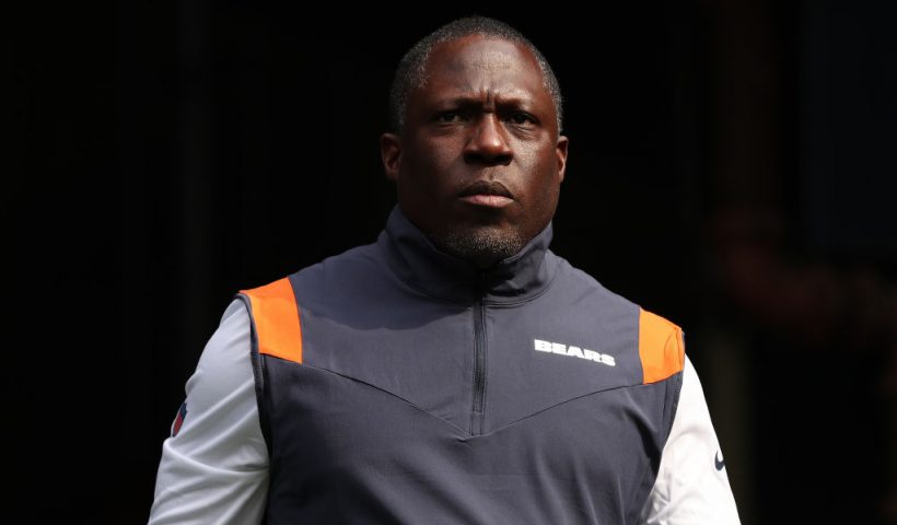 SEATTLE, WASHINGTON - AUGUST 18: Defensive coordinator Alan Williams of the Chicago Bears heads to the field for warmups during the preseason game between the Seattle Seahawks and the Chicago Bears at Lumen Field on August 18, 2022 in Seattle, Washington. (Photo by Steph Chambers/Getty Images)