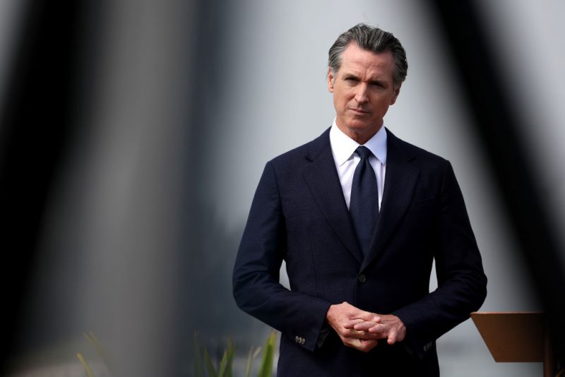 SAN FRANCISCO, CALIFORNIA - OCTOBER 06: (L-R) California Gov. Gavin Newsom speaks during a press conference on October 06, 2022 in San Francisco, California. California Gov. Gavin Newsom was joined by the governors of Washington, Oregon and the premier of British Columbia to sign a new climate agreement to further expand the region’s climate partnership. (Photo by Justin Sullivan/Getty Images)