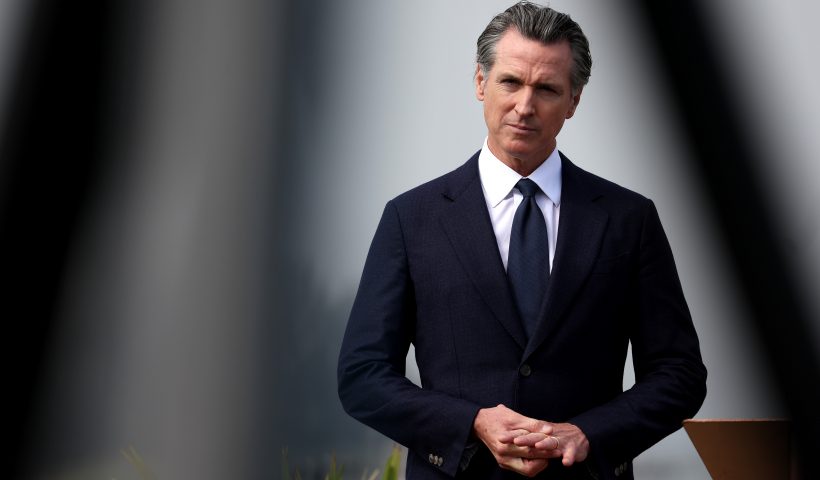 SAN FRANCISCO, CALIFORNIA - OCTOBER 06: (L-R) California Gov. Gavin Newsom speaks during a press conference on October 06, 2022 in San Francisco, California. California Gov. Gavin Newsom was joined by the governors of Washington, Oregon and the premier of British Columbia to sign a new climate agreement to further expand the region’s climate partnership. (Photo by Justin Sullivan/Getty Images)