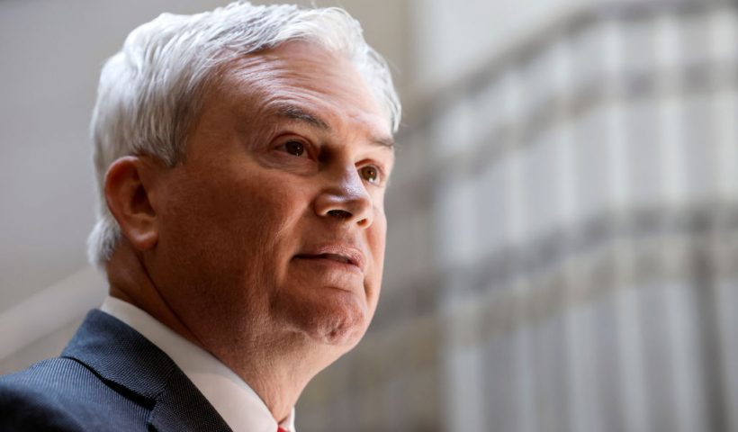 WASHINGTON, DC - JUNE 05: House Oversight and Accountability Committee Chairman James Comer (R-KY) speaks to reporters after attending an FBI briefing in the House Sensitive Compartmented Information Facility (SCIF) at the U.S. Capitol Building on June 05, 2023 in Washington, DC. The chairman and ranking member of the House Oversight and Accountability Committee attended the briefing to review documents pertaining to U.S. President Joe Biden's alleged acceptance of a bribe as vice president, from a foreign national. (Photo by Anna Moneymaker/Getty Images)