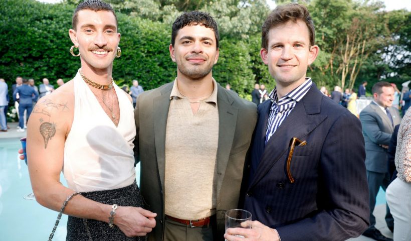 WASHINGTON, DC - JUNE 28: (L-R) Tyler Cherry, Michael Vazquez, and Jamie Citron attend a Pride Celebration hosted by the Vice President Of The United States and Mr. Emhoff in collaboration with GLAAD on June 28, 2023 in Washington, DC. (Photo by Tasos Katopodis/Getty Images for GLAAD)