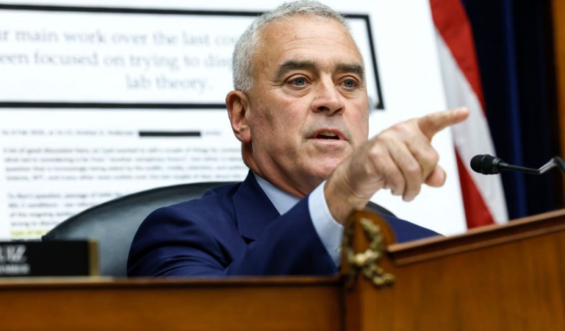 WASHINGTON, DC - JULY 11: Chairman Brad Wenstrup (R-OH) speaks at a hearing with the Select Subcommittee on the Coronavirus Pandemic on Capitol Hill on July 11, 2023 in Washington, DC. Members of the committee met to hear testimony from medical researchers on the origins of Covid-19. (Photo by Anna Moneymaker/Getty Images)