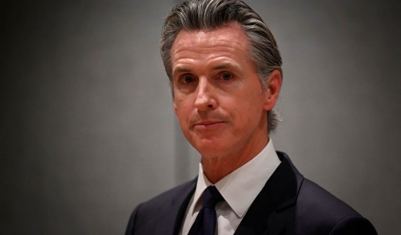 Governor of California Gavin Newsom attends a press conference in Beijing on October 25, 2023. (Photo by WANG Zhao / AFP) (Photo by WANG ZHAO/AFP via Getty Images)