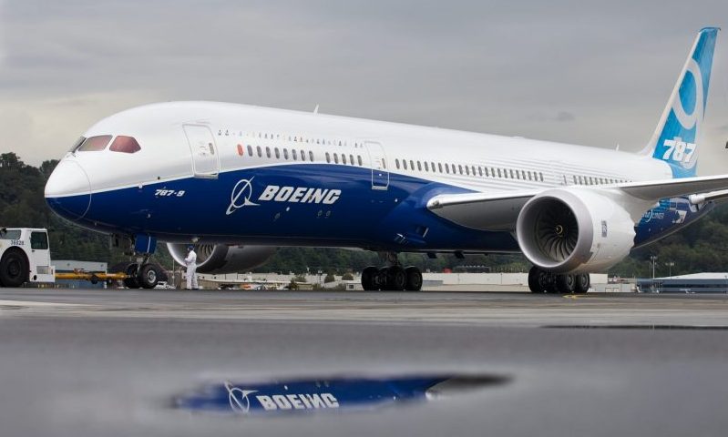 SEATTLE, WASHINGTON - SEPTEMBER 17: A Boeing 787-9 Dreamliner taxis after concluding its first flight September 17, 2013 at Boeing Field in Seattle, Washington. The 787-9 is twenty feet longer than the original 787-8, can carry more passengers and more fuel. (Stephen Brashear/Getty Images)