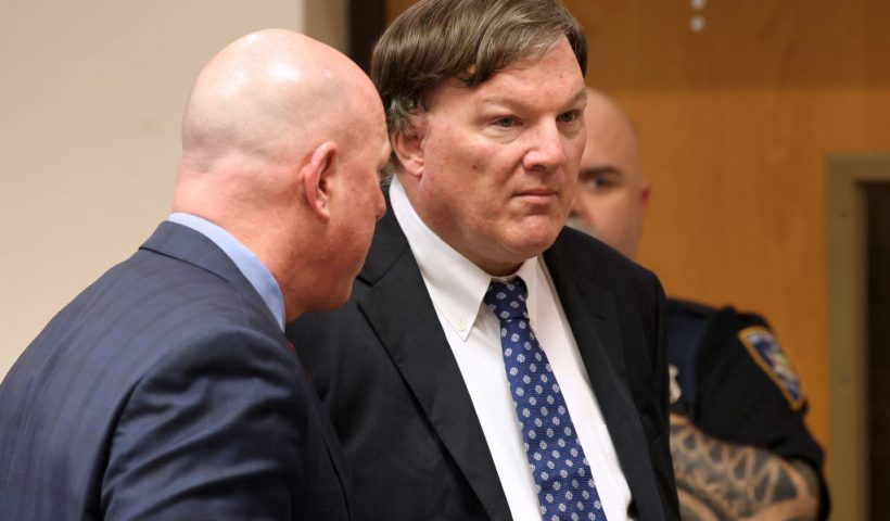 RIVERHEAD, NEW YORK - JANUARY 16: Alleged Gilgo serial killer Rex Heuermann appears before Judge Timothy P. Mazzei with his attorney Michael Brown at Suffolk County Court on January 16, 2024 in Riverhead, New York. Heuermann has been indicted in the death of a fourth woman, Maureen Brainard-Barnes. Heuermann's arrest came more than a decade after the disappearance of four women whose bodies were found within a quarter mile of each other wrapped in hunting camouflage burlap along remote Gilgo Beach on Long Island's South Shore. (Photo by James Carbone-Pool/Getty Images)