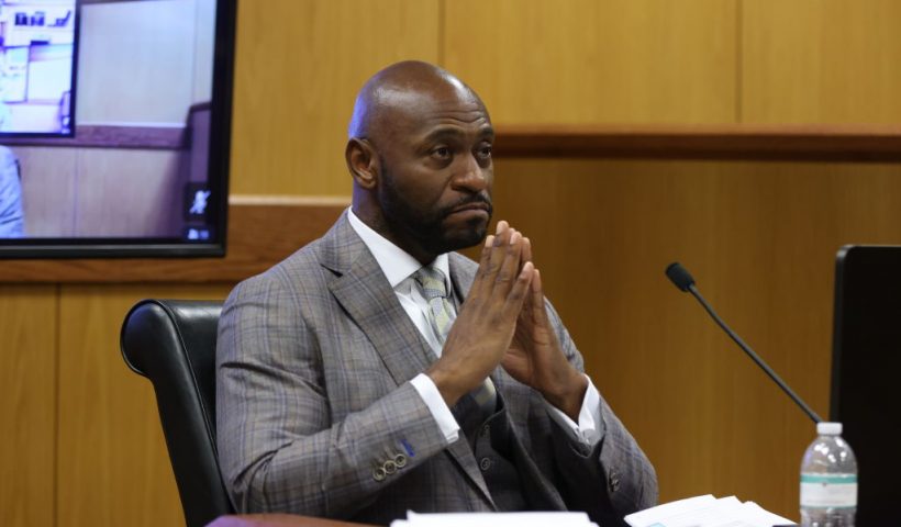 ATLANTA, GA - FEBRUARY 15: Special Prosecutor Nathan Wade testifies during a hearing in the case of the State of Georgia v. Donald John Trump at the Fulton County Courthouse on February 15, 2024 in Atlanta, Georgia. Judge Scott McAfee is hearing testimony as to whether DA Fani Willis and Wade should be disqualified from the case for allegedly lying about a personal relationship. (Photo by Alyssa Pointer-Pool/Getty Images)