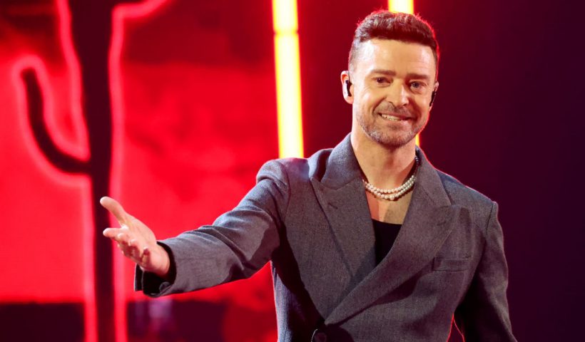 HOLLYWOOD, CALIFORNIA - APRIL 01: Justin Timberlake performs onstage during the 2024 iHeartRadio Music Awards at Dolby Theatre on April 01, 2024 in Hollywood, California. (Photo by Amy Sussman/Getty Images)