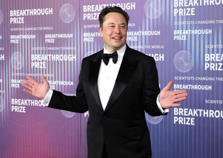 LOS ANGELES, CALIFORNIA - APRIL 13: Elon Musk attends the 10th Annual Breakthrough Prize Ceremony at Academy Museum of Motion Pictures on April 13, 2024 in Los Angeles, California. (Photo by Kevin Winter/Getty Images)