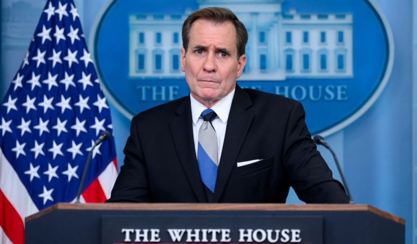 National Security Communications Advisor John Kirby speaks during the daily briefing in the Brady Briefing Room of the White House in Washington, DC, on May 28, 2024. (Photo by MANDEL NGAN / AFP) (Photo by MANDEL NGAN/AFP via Getty Images)