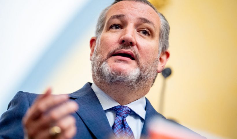 WASHINGTON, DC - JUNE 18: Sen. Ted Cruz (R-TX) speaks at a news conference to unveil the Take It Down Act to protect victims against non-consensual intimate image abuse, on Capitol Hill on June 18, 2024 in Washington, DC. Cruz introduced the bipartisan "Tools to Address Known Exploitation by Immobilizing Technological Deepfakes on Websites and Networks Act" (TAKE IT DOWN) which would criminalize the publication of non-consensual intimate imagery and require social media sites to remove nefarious imagery if it is flagged by a victim. (Photo by Andrew Harnik/Getty Images)