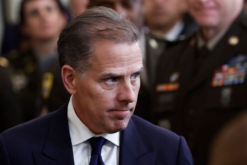 WASHINGTON, DC - JULY 03: Hunter Biden, son of U.S. President Joe Biden, departs from a Medal of Honor ceremony in the East Room of the White House on July 03, 2024 in Washington, DC. Biden presented the awards posthumously to two Union U.S. soldiers Philip Shadrach and George Wilson who fought during the Civil War and participated in an undercover mission which later known as the “Great Locomotive Chase.” (Photo by Anna Moneymaker/Getty Images)