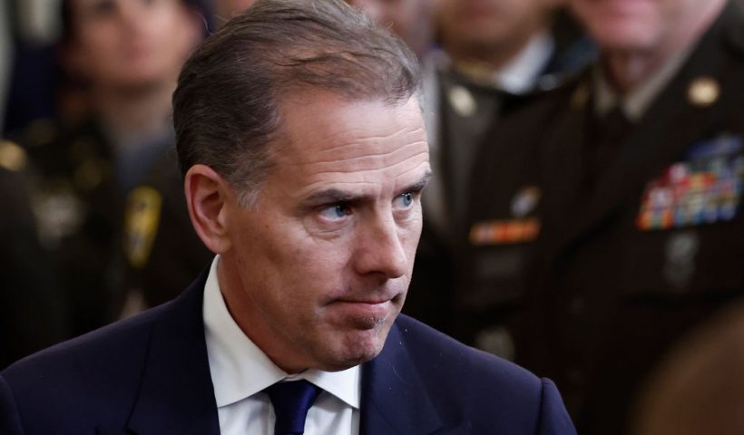 WASHINGTON, DC - JULY 03: Hunter Biden, son of U.S. President Joe Biden, departs from a Medal of Honor ceremony in the East Room of the White House on July 03, 2024 in Washington, DC. Biden presented the awards posthumously to two Union U.S. soldiers Philip Shadrach and George Wilson who fought during the Civil War and participated in an undercover mission which later known as the “Great Locomotive Chase.” (Photo by Anna Moneymaker/Getty Images)