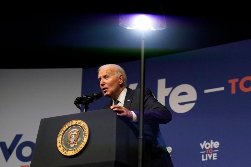 US President Joe Biden speaks on economics during the Vote To Live Properity Summit at the College of Southern Nevada in Las Vegas, Nevada, on July 16, 2024. (Photo by Kent Nishimura / AFP) (Photo by KENT NISHIMURA/AFP via Getty Images)