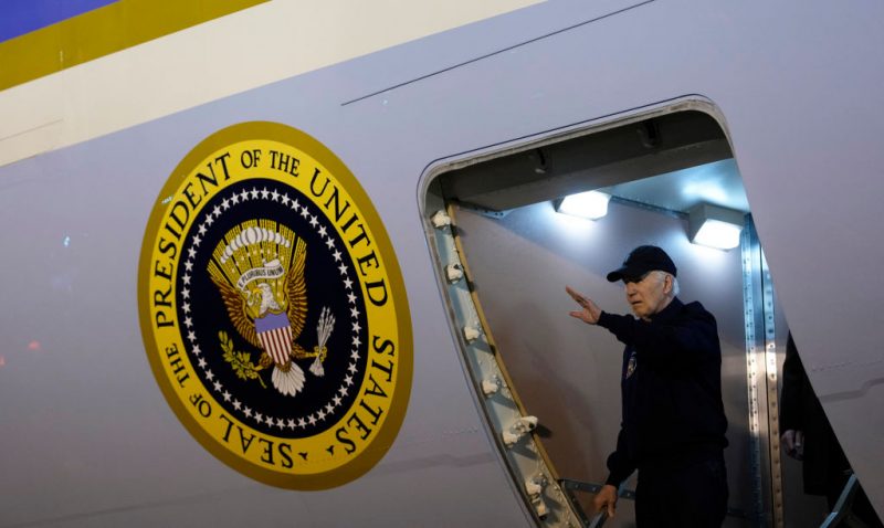 US President Joe Biden steps off of Air Force One upon arrival at Dover Air Force Base in Dover, Delaware, on July 17, 2024. US President Joe Biden tested positive for Covid with mild symptoms on July 17, shortly after conceding he would consider dropping his reelection bid if doctors diagnosed him with a serious medical condition.