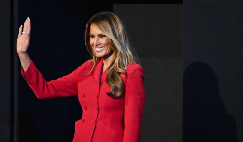 MILWAUKEE, WISCONSIN - JULY 18: Former first lady Melania Trump arrives on the fourth day of the Republican National Convention at the Fiserv Forum on July 18, 2024 in Milwaukee, Wisconsin. Delegates, politicians, and the Republican faithful are in Milwaukee for the annual convention, concluding with former President Donald Trump accepting his party's presidential nomination. The RNC takes place from July 15-18. (Photo by Leon Neal/Getty Images)