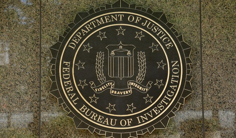 The FBI seal is seen outside the headquarters building in Washington, DC on July 5, 2016. - The FBI said Tuesday it will not recommend charges over Hillary Clinton's use of a private email server as secretary of state, but said she had been "extremely careless" in her handling of top secret data. The decision not to recommend prosecution will come as a huge relief for the presumptive Democratic nominee whose White House campaign has been dogged by the months-long probe. (Photo by YURI GRIPAS / AFP) (Photo credit should read YURI GRIPAS/AFP via Getty Images)