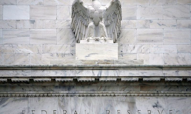 WASHINGTON - JANUARY 22: The Federal Reserve building is seen January 22, 2008 in Washington, DC. The Fed cut its benchmark interest rate by three-quarters of a percentage point after two days of tumult in international markets due to fear of a recession in the United States. (Photo by Chip Somodevilla/Getty Images)