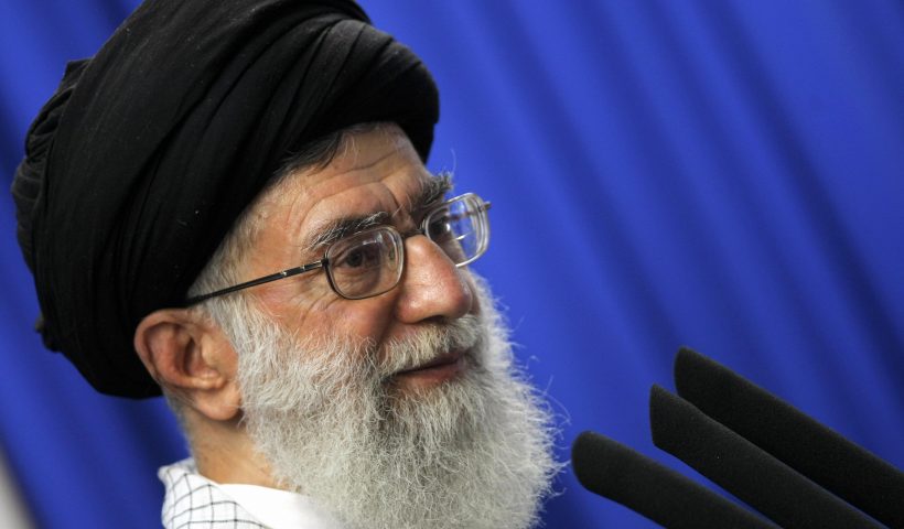 Iran's supreme leader Ayatollah Ali Khamenei addresses the faithful at the weekly Muslim Friday prayers at Tehran University on June 19, 2009. Khamenei called for an end to street protests over last week's disputed presidential election, siding with declared winner Mahmoud Ahmadinejad, in his first public appearance after daily protests over the official results. AFP PHOTO/BEHROUZ MEHRI (Photo credit should read BEHROUZ MEHRI/AFP via Getty Images)