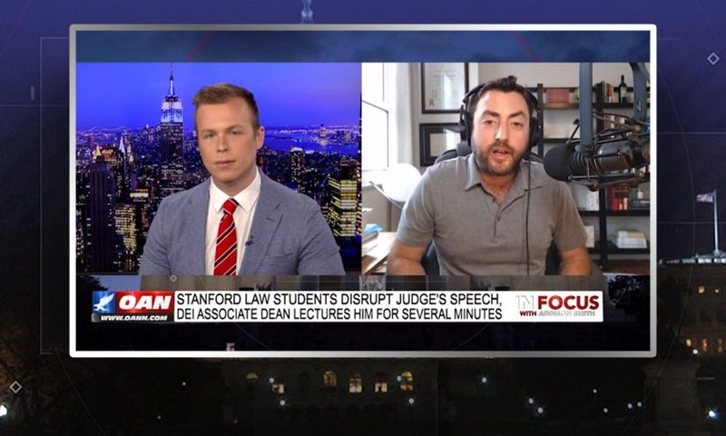 Video still from Josh Hammer's interview with In Focus on One America News Network