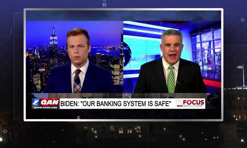 Video still from Dan Geltrude's interview with In Focus on One America News Network