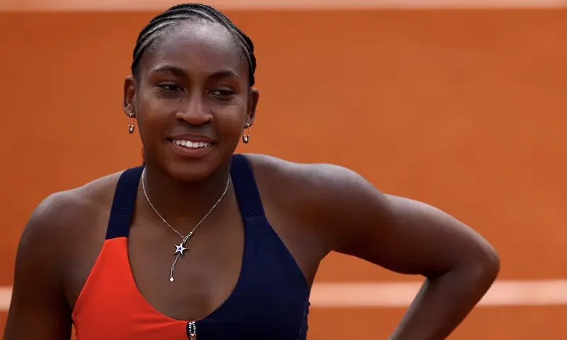 Paris 2024 Olympics - Tennis Training - Roland Garros Stadium, Paris, France - July 24, 2024. Coco Gauff of the U.S. during training. REUTERS/Edgar Su/File Photo