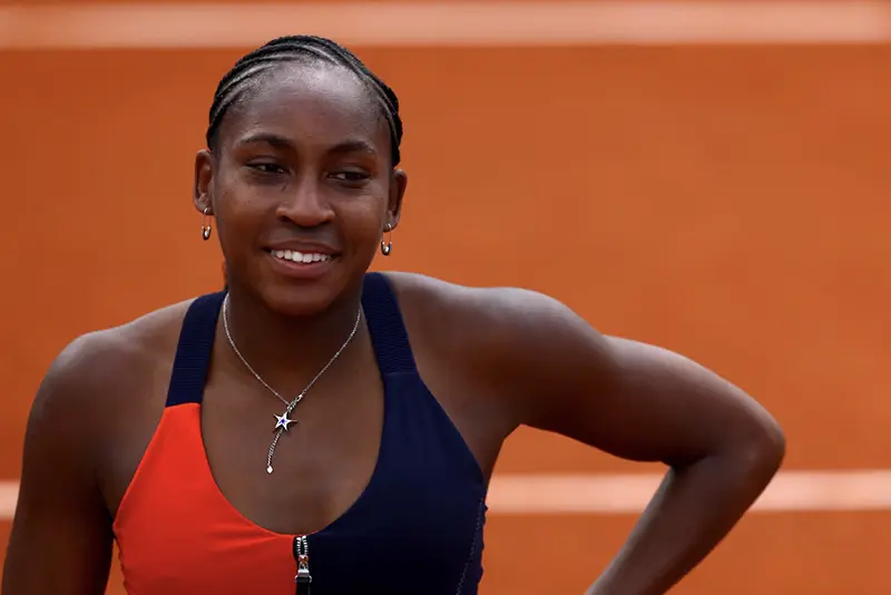 Paris 2024 Olympics - Tennis Training - Roland Garros Stadium, Paris, France - July 24, 2024. Coco Gauff of the U.S. during training. REUTERS/Edgar Su/File Photo