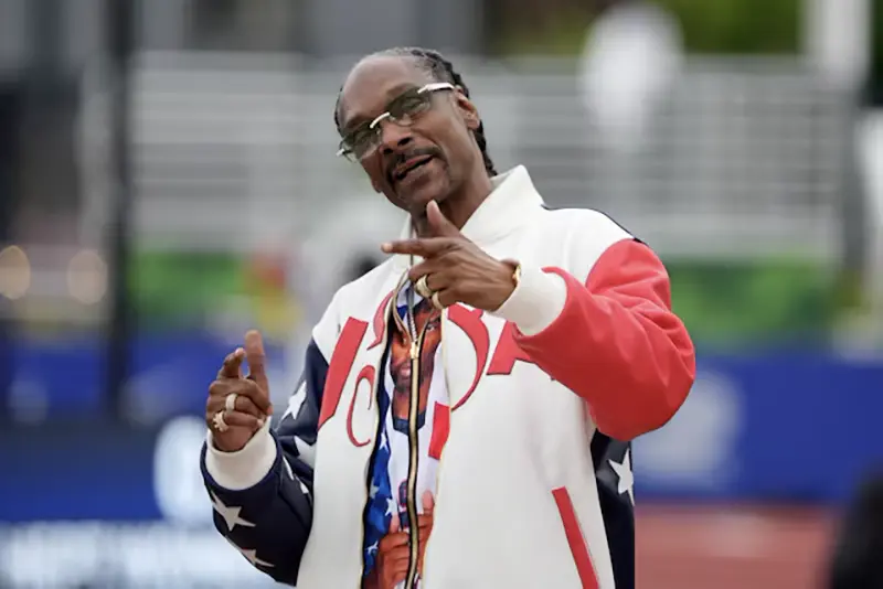 Snoop Dogg watches during the US Olympic Team Trials at Hayward Field. Mandatory Credit: Kirby Lee-USA TODAY Sports/File Photo