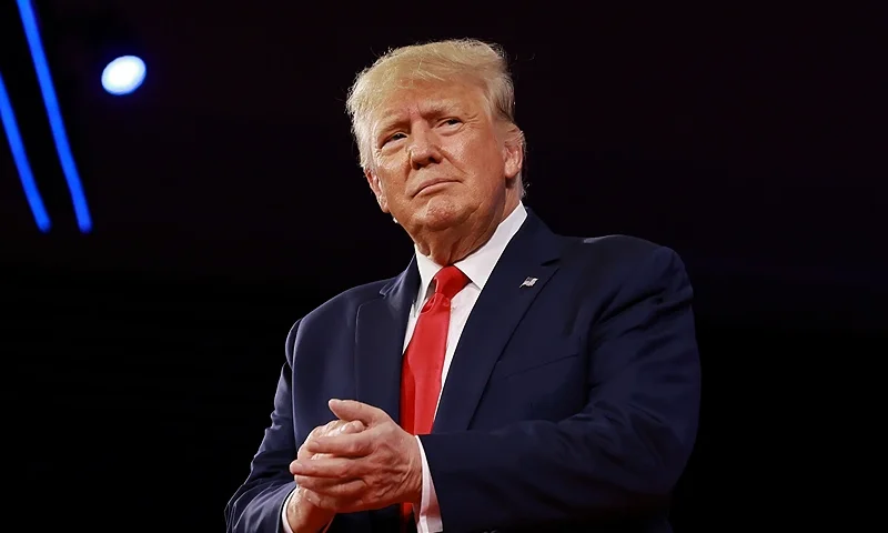 ORLANDO, FLORIDA - FEBRUARY 26: Former U.S. President Donald Trump speaks during the Conservative Political Action Conference (CPAC) at The Rosen Shingle Creek on February 26, 2022 in Orlando, Florida. CPAC, which began in 1974, is an annual political conference attended by conservative activists and elected officials. (Photo by Joe Raedle/Getty Images)