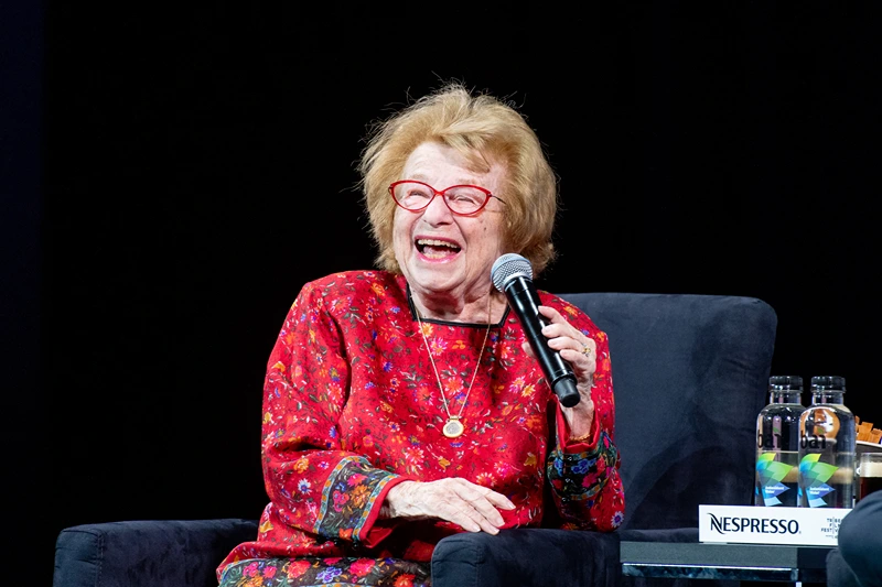 Ask Dr Ruth" - 2019 Tribeca Film Festival
NEW YORK, NEW YORK - APRIL 27: Dr. Ruth discusses "Ask Dr Ruth" during the Q&A section of the screening at the 2019 Tribeca Film Festival at Spring Studio on April 27, 2019 in New York City. (Photo by Roy Rochlin/Getty Images for Tribeca Film Festival)