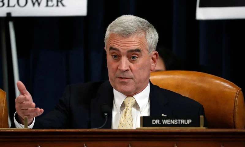 Rep. Brad Wenstrup, R-Ohio, questions Ambassador Kurt Volker, former special envoy to Ukraine, and Tim Morrison, a former official at the National Security Council, as they testify before the House Intelligence Committee on Capitol Hill in Washington, DC on November 19, 2019. - President Donald Trump faces more potentially damning testimony in the Ukraine scandal as a critical week of public impeachment hearings opens Tuesday in the House of Representatives. (Photo by Jacquelyn Martin / POOL / AFP) (Photo by JACQUELYN MARTIN/POOL/AFP via Getty Images)