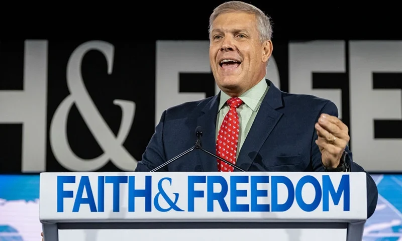 NASHVILLE, TN - JUNE 18: Republican Rep. Barry Loudermilk of Georgia speaks on the last day of the annual "Road To Majority Policy Conference" held by the Faith & Freedom Coalition at the at the Gaylord Opryland Resort & Convention Center June 18, 2022 in Nashville, Tennessee. Former President Donald Trump's appearance on the first day of the conference came on the heels of the third public hearing by the House committee investigating the attack on our U.S. Capitol. (Photo by Seth Herald/Getty Images)