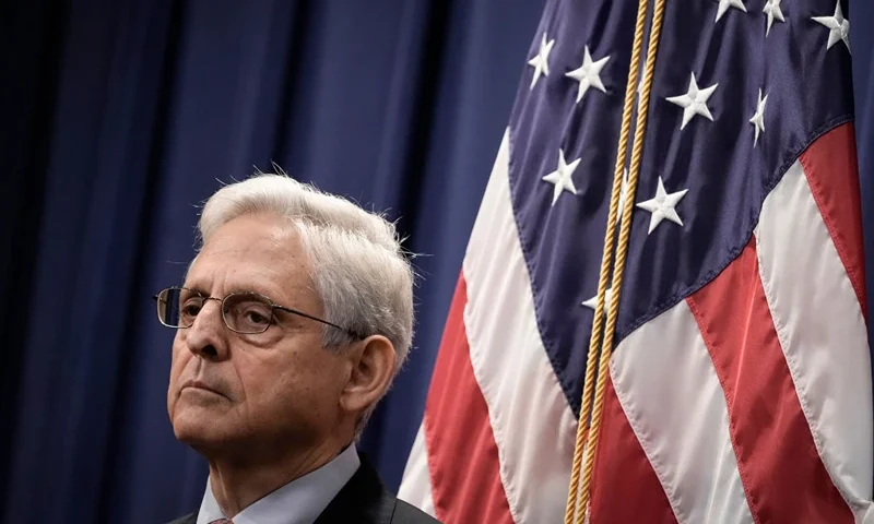 WASHINGTON, DC - AUGUST 2: U.S. Attorney Merrick Garland attends a news conference at the U.S. Department of Justice August 2, 2022 in Washington, DC. Garland announced that the U.S. Department of Justice has filed a lawsuit seeking to block Idaho's new restrictive abortion law. (Photo by Drew Angerer/Getty Images)