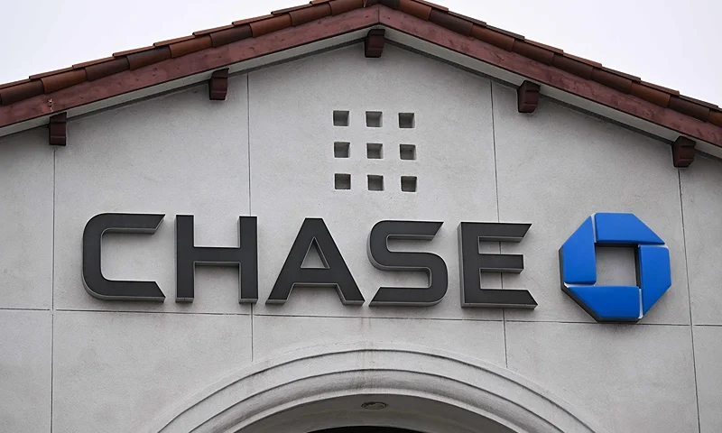 Signage is displayed outside of a Chase Bank branch in Redondo Beach, California, on March 13, 2023. - US President Biden sought to reassure Americans over the country's banking system on Monday, while insisting emergency measures would not be paid for by taxpayers, as additional banks came under stress following the collapse of Silicon Valley Bank last week, the second largest bank failure in history, and New York regulators took control of Signature Bank on Sunday. (Photo by Patrick T. Fallon / AFP) (Photo by PATRICK T. FALLON/AFP via Getty Images)