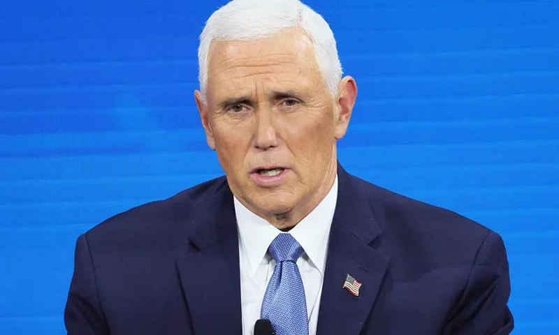 New York Times DealBook Summit Held In New York City NEW YORK, NEW YORK - NOVEMBER 30: Former Vice President Mike Pence speaks during the New York Times DealBook Summit in the Appel Room at the Jazz At Lincoln Center on November 30, 2022 in New York City. The New York Times held its first in-person DealBook Summit since the start of the coronavirus (COVID-19) pandemic with speakers from the worlds of financial services, technology, consumer goods, private investment, venture capital, banking, media, public relations, policy, government, and academia. (Photo by Michael M. Santiago/Getty Images)