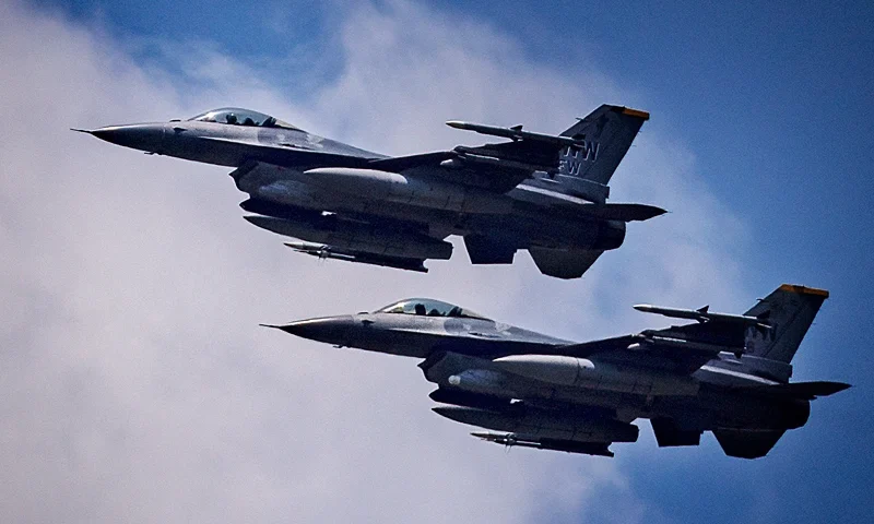 MABALACAT, PHILIPPINES - MAY 09: U.S. Air Force F16 fighter jets fly in formation during U.S.-Philippines joint air force exercises dubbed Cope Thunder at Clark Air Base on May 09, 2023 in Mabalacat, Pampanga province, Philippines. Joint patrols between the Philippines and the United States in the South China Sea may begin by the third quarter of this year according to a top Philippine diplomat. This development comes amid heightened tensions in the region and follows Washington's clarification of its commitment to defend Manila from an attack at sea. (Photo by Ezra Acayan/Getty Images)