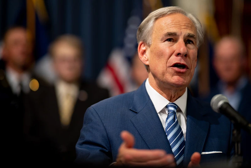 AUSTIN, TEXAS - JUNE 08: Texas Gov. Greg Abbott speaks at a news conference in the state Capitol on June 08, 2023 in Austin, Texas. Abbott and Texas Department of Public Safety Director Steve McCraw joined bill authors, sponsors, legislators and law enforcement members in the signing of bills aimed at enhancing southern border security. (Photo by Brandon Bell/Getty Images)