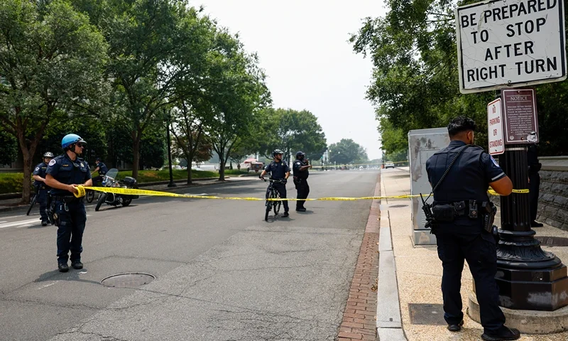 Supreme Court Rules Affirmative Action Is Unconstitutional In Landmark Decision WASHINGTON, DC - JUNE 29: Police officers with the U.S. Supreme Court close off First Street in front of the U.S. Supreme Court Building after alerts of a suspicious package on June 29, 2023 in Washington, DC. In a 6-3 vote, Supreme Court Justices ruled that race-conscious admissions programs at Harvard and the University of North Carolina are unconstitutional, setting precedent for affirmative action in other universities and colleges. (Photo by Anna Moneymaker/Getty Images)