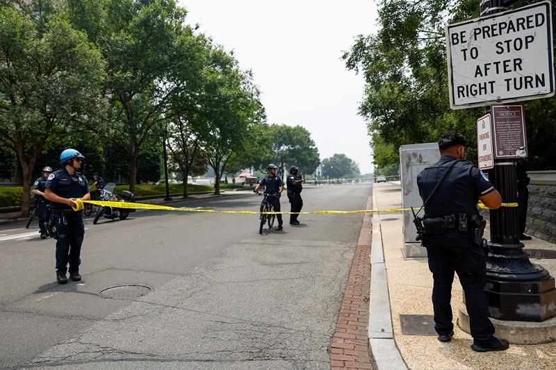 Supreme Court Rules Affirmative Action Is Unconstitutional In Landmark Decision
WASHINGTON, DC - JUNE 29: Police officers with the U.S. Supreme Court close off First Street in front of the U.S. Supreme Court Building after alerts of a suspicious package on June 29, 2023 in Washington, DC. In a 6-3 vote, Supreme Court Justices ruled that race-conscious admissions programs at Harvard and the University of North Carolina are unconstitutional, setting precedent for affirmative action in other universities and colleges. (Photo by Anna Moneymaker/Getty Images)