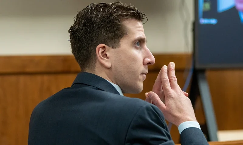 Murder Suspect Bryan Kohberger Attends Pre-Trial Hearing In Idaho MOSCOW, IDAHO - OCTOBER 26: Bryan Kohberger listens to arguments during a hearing to overturn his grand jury indictment on October 26, 2023 in Moscow, Idaho. Kohberger, a former criminology PhD student, was indicted earlier this year in the November 2022 killings of Madison Mogen, 21; Kaylee Goncalves, 21; Xana Kernodle, 20; and Ethan Chapin, 20, in an off-campus apartment near the University of Idaho. (Photo by Kai Eiselein-Pool/Getty Image