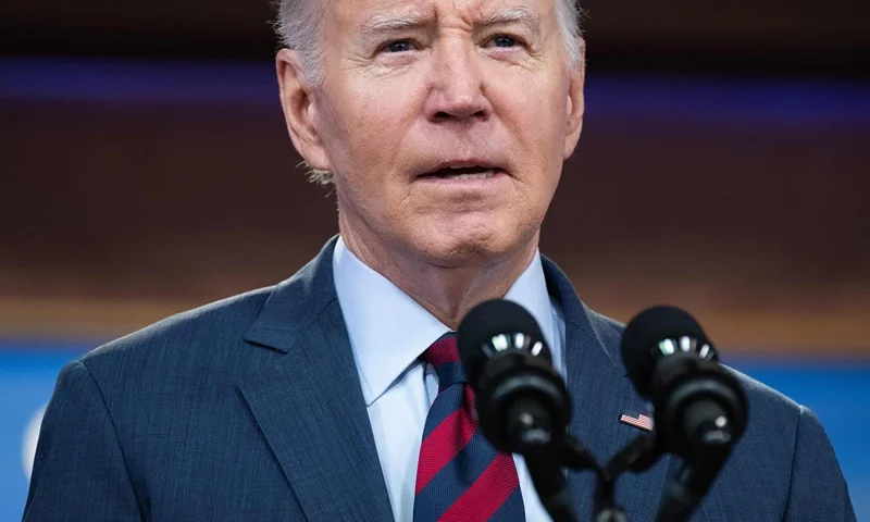 US-POLITICS-CLIMATE-BIDEN US President Joe Biden delivers remarks on his Administration's actions to address the climate crisis in the South Court Auditorium of the White House in Washington, DC, on November 14, 2023. (Photo by SAUL LOEB / AFP) (Photo by SAUL LOEB/AFP via Getty Images)