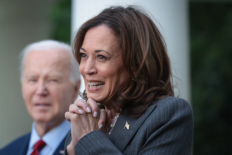 WASHINGTON, DC - MAY 13: U.S. Vice president Kamala Harris speaks during an event with U.S. President Joe Biden celebrating Asian American, Native Hawaiian, and Pacific Islander Heritage Month in the Rose Garden of the White House May 13, 2024 in Washington, DC. Asian American, Native Hawaiian, and Pacific Islander Heritage Month recognizes the contributions and influence of Asian Americans, Native Hawaiians and Pacific Islander Americans to the history, the culture, and the achievements of the nation. (Photo by Win McNamee/Getty Images)