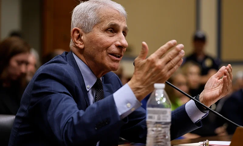 WASHINGTON, DC - JUNE 03: Dr. Anthony Fauci, former Director of the National Institute of Allergy and Infectious Diseases, testifies before the House Oversight and Accountability Committee Select Subcommittee on the Coronavirus Pandemic at the Rayburn House Office Building on June 03, 2024 in Washington, DC. The Subcommittee is holding a hearing on the findings from a fifteen month Republican-led probe of former Director of the National Institute of Allergy and Infectious Diseases Dr. Anthony Fauci and the COVID-19 pandemic's origins. (Photo by Chip Somodevilla/Getty Images)