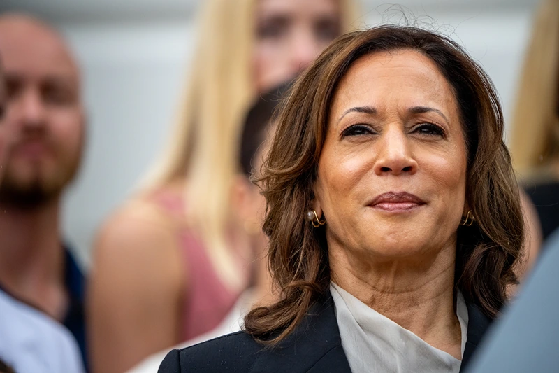 Vice President Harris Delivers Remarks Celebrating NCAA Championship Teams WASHINGTON, DC - JULY 22: U.S. Vice President Kamala Harris attends an NCAA championship teams celebration on the South Lawn of the White House on July 22, 2024 in Washington, DC. U.S. President Joe Biden abandoned his campaign for a second term after weeks of pressure from fellow Democrats to withdraw and just months ahead of the November election, throwing his support behind Harris. (Photo by Andrew Harnik/Getty Images)