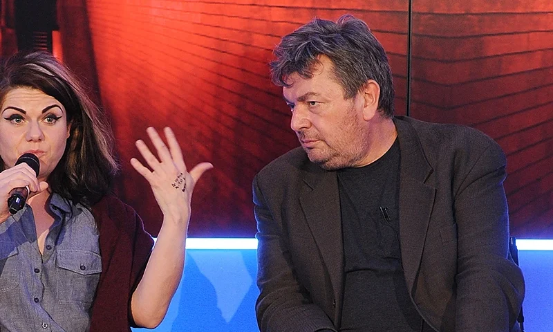 LONDON, ENGLAND - MARCH 31: Caitlin Moran and David Aaronovitch speak during day one of Advertising Week Europe at BAFTA 195 Piccadilly Venue on March 31, 2014 in London, England. (Photo by Stuart C. Wilson/Getty Images For Advertising Week)