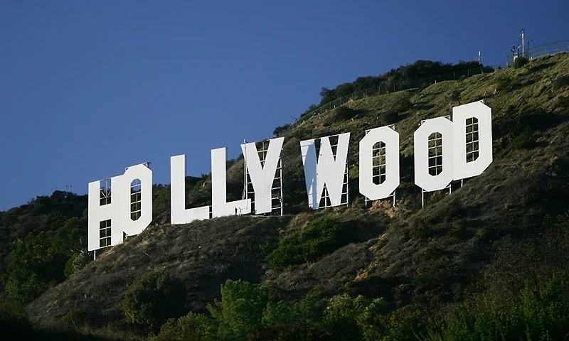 LOS ANGELES, CA - NOVEMBER 16: The Hollywood Sign is seen on November 16, 2005 in Los Angeles, California. The historic landmark is undergoing a month-long makeover; erected in 1923 as a giant ad for a housing development and originally read "Hollywoodland", the sign with letters that are 45 feet tall and 36 feet wide was declared a Los Angeles Cultural Historical Monument in 1973. (Photo by David McNew/Getty Images)