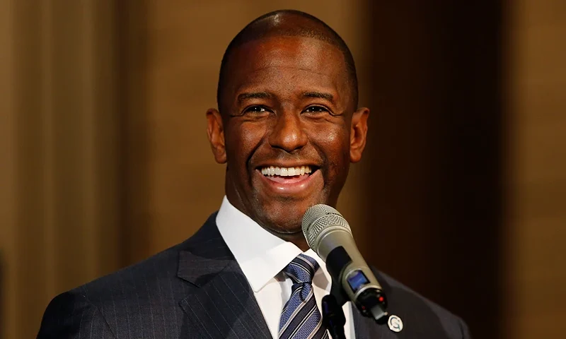 FORT LAUDERDALE, FL - NOVEMBER 11: Florida Democratic gubernatorial candidate Andrew Gillum attends a service to advocate for a vote recount at the New Mount Olive Baptist Church on November 11, 2018 in Fort Lauderdale, Florida. A statewide midterm election recount is underway to decide if Gillum or Republican Ron DeSantis will win the election. (Photo by Joe Skipper/Getty Images)